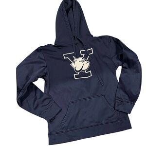 Navy Hoodie with Bulldog Logo Yale unisex small